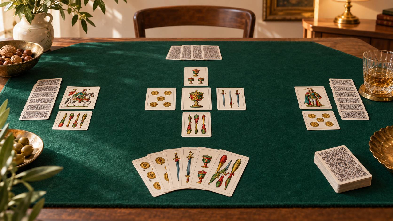 Illustration éditoriale du sujet : Carte da tressette: mazzo napoletano, piacentino e altri